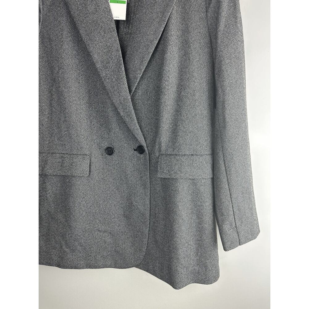 NWT Jessica Simpson Herringbone One Button Blazer W/ Pockets Women's Size Large - Picture 4 of 12